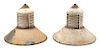 A Pair Finkl & Sons Enameled Steel Light Fixtures Diameter 16 1/2 inches.