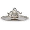 SOUTH AMERICAN SILVER SOUP TUREEN & ASSOCIATED TRAY