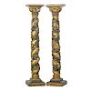PAIR OF BAROQUE STYLE PAINTED PEDESTALS