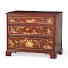 GEORGE III STYLE JAPANNED CHEST OF DRAWERS
