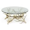 ANTLER GLASS TOP COFFEE TABLE