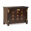 EMPIRE GILT BRONZE MOUNTED MAHOGANY CHEST OF DRAWERS