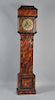 Paint Decorated English Tall Clock, Brass Dial