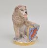 Meissen Porcelain Figure of a Seated Lion w/Shield