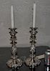 Pair Sheffield Plate Rococo Style Candlesticks