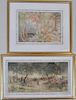 Two Framed W/C Pastoral Scenes, Signed Raymond