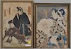 Two Japanese Woodblock Prints Depicting Samurai