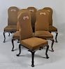 Set Six Continental Queen Anne Dining Chairs