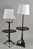Two Custom Antique Style Wood Floor Lamps