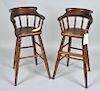 Two Country Children's Pine Captain's High Chairs