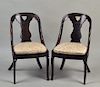 Pair American Classical Gondola Side Chairs
