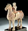 Chinese Han Dynasty Terracotta Horse and Rider w/ TL