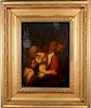 18th C. Interior Painting of Mother & Children