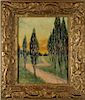 E.W. Strack, Signed Painting of Wooded Pathway