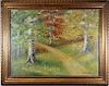 1926 Signed Painting of a Wooded Pathway