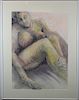 Signed, Vintage Pastel Painting of a Nude Woman