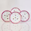 Set of Ten Popov Pink Ground Porcelain Plates