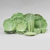 Assembled Green Glazed Porcelain 'Lettuce' Service