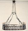 FRENCH WROUGHT IRON 8 LIGHT CHANDELIER