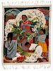 Vintage South American Pictorial Tapestry: 5'2'' x 6'3''