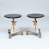 A Pair of Continental Neoclassical Style Painted and Parcel-Gilt Side Tables