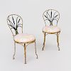 Pair of Painted Metal Faux Bamboo Chairs