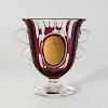 Wiener Werkstätte Gilt-Ruby Cased Glass Vase, in the Manner of Josef Hoffman 