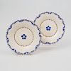 Pair of Creamware Ozier Molded Plates 