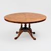 Victorian Carved and Inlaid Walnut Oval Center Table, possibly Continental