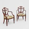 Pair of George III Style Mahogany Shield Back Chairs