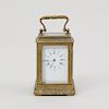 Continental Engraved Brass Carriage Clock