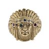 14K Gold Multi Stone Indian Mask Ring