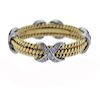 Tiffany &amp; Co Schlumberger Gold Platinum X Rope Ring