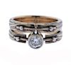14k Gold Sterling Silver Diamond Engagement Wedding Ring Set