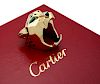 Panther De Cartier 18k Yellow Gold Onyx Peridot Ring Size 8.5 