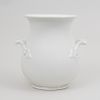 Large White Glazed Porcelain Two Handled Jar