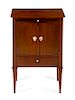 A Directoire Style Mahogany Side Cabinet Height 28 x width 19 x depth 12 3/4 inches.
