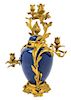 A Sevres Style Gilt Bronze Mounted Porcelain Four-Light Candelabrum Height 21 1/2 inches.