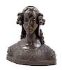 A Continental Bronze Bust Height 18 inches.