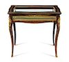 * A Napoleon III Boulle Marquetry Vitrine Table Height 29 1/2 x width 31 x depth 19 3/4 inches.