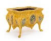 A French Enameled Gilt Bronze Diminutive Jardiniere Height 5 3/4 inches.
