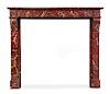 A Painted Faux Marble Fireplace Mantel Height 43 1/2 x width 51 x depth 14 inches.