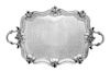 A Victorian Silver Serving Tray, Charles Riley & George Storer, London, 1848, the undulating rim worked to show foliate volutes