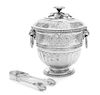 A Portuguese Silver Ice Bucket, Maker's Mark Obscured, Late 19th/Early 20th Century, the lid having a floral finial and chased w