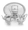 * An Austrian Silver Six-Piece Tea and Coffee Service, Likely Anton Hirnschall, Vienna, First Half 20th Century, comprising a wa
