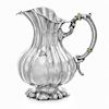 * A Hungarian Silver Water Pitcher, Mid-20th Century, of fluted baluster form, raised on a conforming foot.