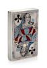 A Russian Silver and Enamel Playing Card Box, Maker's Mark Cyrillic IKh, Moscow, 1872, the polychrome enameled lid depicting the