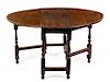 A William and Mary Style Oak Drop-Leaf Table Height 28 1/2 x width 46 1/2 x depth 18 1/8 inches (closed).