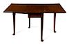 A Queen Anne Style Mahogany Drop-Leaf Table Height 28 x width 40 x depth 18 1/2 inches.