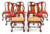 A Set of Eight George II Style Mahogany Dining Chairs Height 40 7/8 inches.